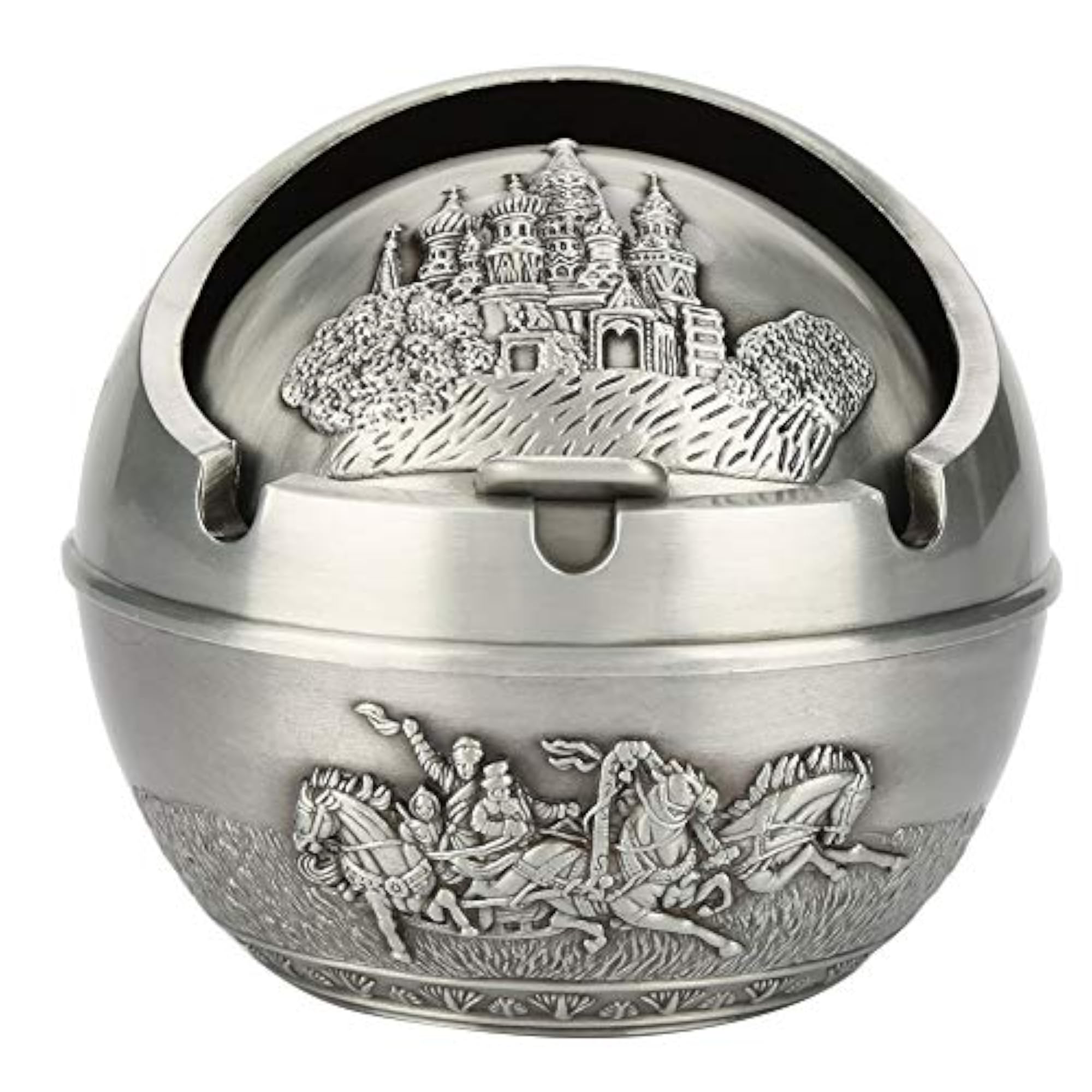 Round Portable Ashtray with Metal Material